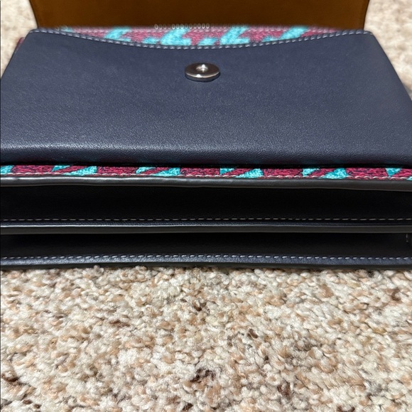 Coach Mini Klare Crossbody Bag - Burgundy and Teal Houndstooth - Picture 8 of 9